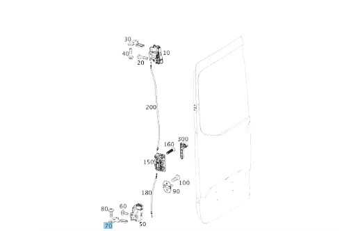 NEW MB SPRINTER W907 W910 LEFT LOWER DOOR LOCK SRIKER A9107430600 ORIGINAL