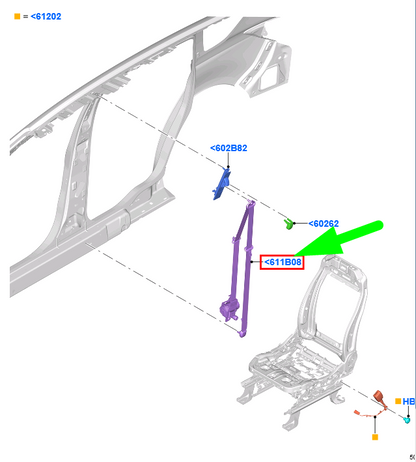 new ford galaxy mk3 cd390 front right seat belt 2281652 original