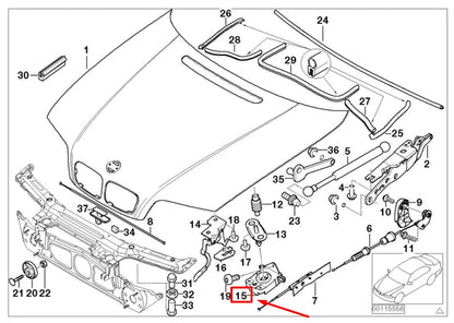 NEW BMW 3 CABRIO E46 HOOD LOCK 51237893575 7893575 ORIGINAL