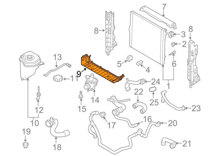 NEW BMW X5 E70 INTERCOOLER RADIATOR MOUNT 3.0D 17117795909 ORIGINAL