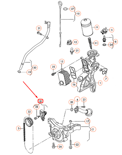 new audi a3 8p engine timing chain tensioner 06h109507m original