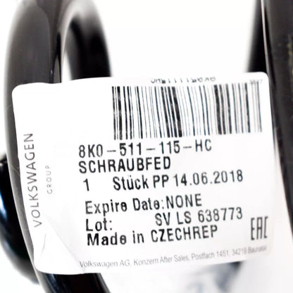 NEW AUDI A4 B8 REAR RIGHT COIL SPRING 8K0511115HC ORIGINAL