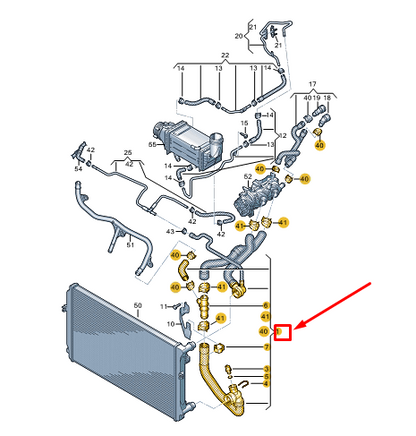 new vw golf cd mk8 coolant hose with quick release coupling 5wa121049aa original
