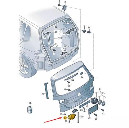 NEW VOLKSWAGEN GOLF SPORTSVAN MK7 REAR LID LOCK 5G0827505C9B9 ORIGINAL