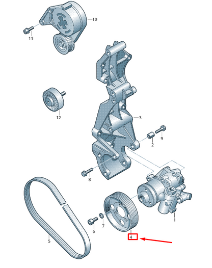 new vw beetle 5c power steering pump pulley 07k145255 original