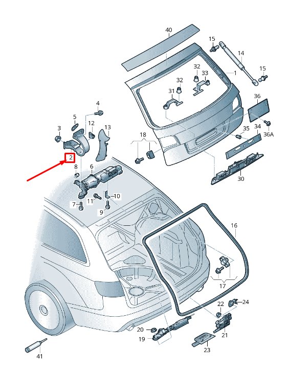 new audi a6 avant c6 rear left tailgate hinge 4f9827299d original