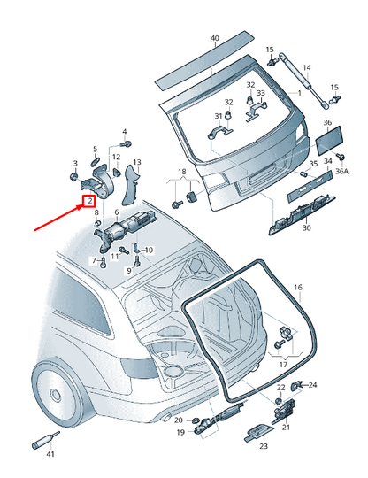 new audi a6 avant c6 rear left tailgate hinge 4f9827299d original