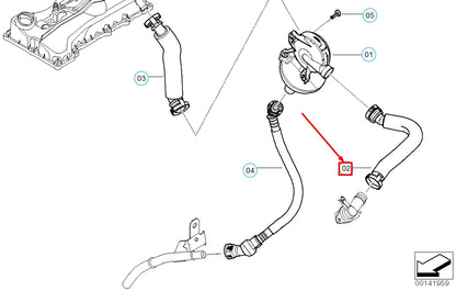 NEW BMW 1 E87 CRANKCASE-VENTILATION/OIL SEPARATOR VENT HOSE 11157533332 ORIGINAL