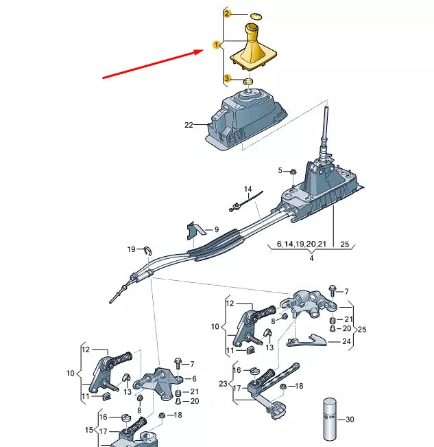 NEW VW TOURAN 5T GEAR SHIFTING KNOB WITH TRIM LHD 5TB711113AHQJ ORIGINAL