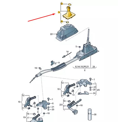 NEW VW TOURAN 5T GEAR SHIFTING KNOB WITH TRIM LHD 5TB711113AHQJ ORIGINAL