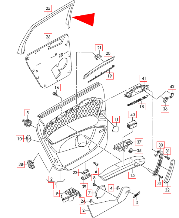 new audi q7 4l rear right interior door window frame trim 4l08676724pk original