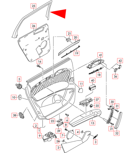 new audi q7 4l rear right interior door window frame trim 4l08676724pk original