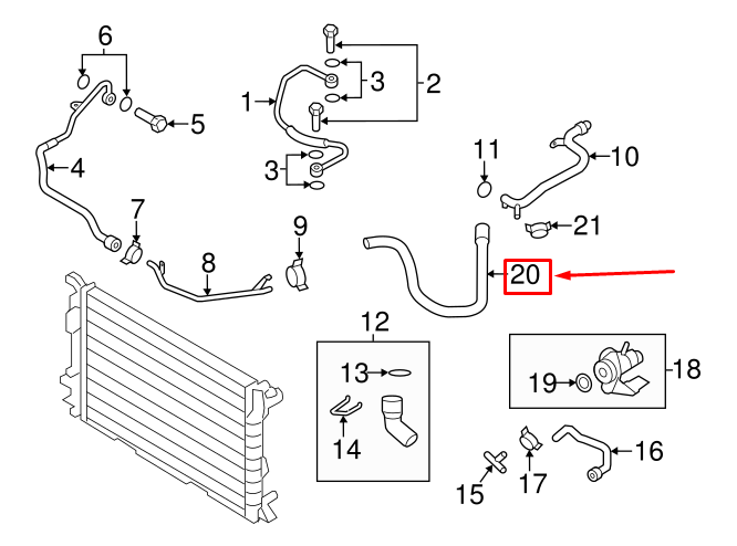 NEW AUDI A5 SPORTBACK 8T HVAC HEATER HOSE 8K1819373AN ORIGINAL