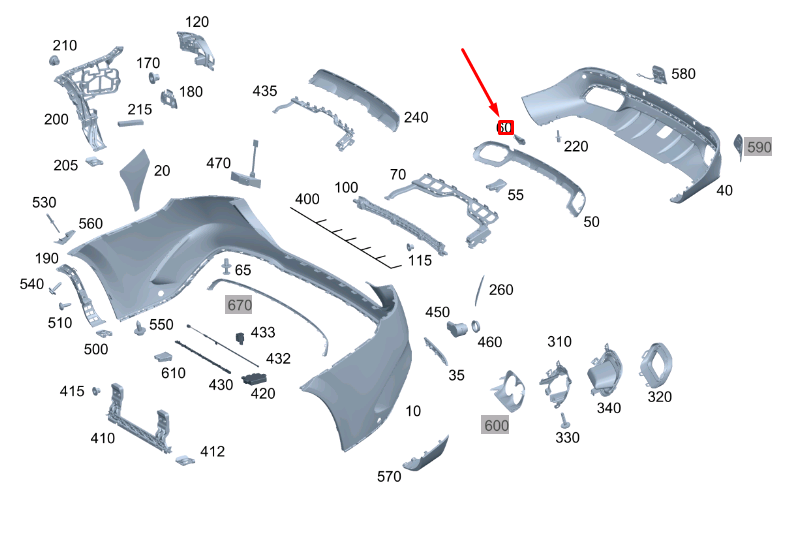 NEW MERCEDES-BENZ GLE W167 REAR BUMPER TOW EYE COVER A1678853905 ORIGINAL