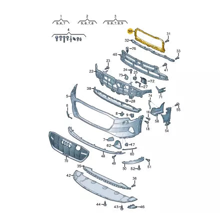NEW AUDI E-TRON SPORTBACK GEA FRONT BUMPER FOAM PART 4KE807912A ORIGINAL
