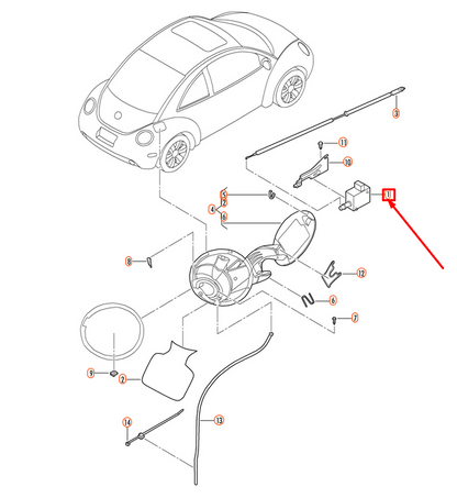 NEW VOLKSWAGEN BEETLE 9C FUEL DOOR ACTUATOR 1C0810773 ORIGINAL