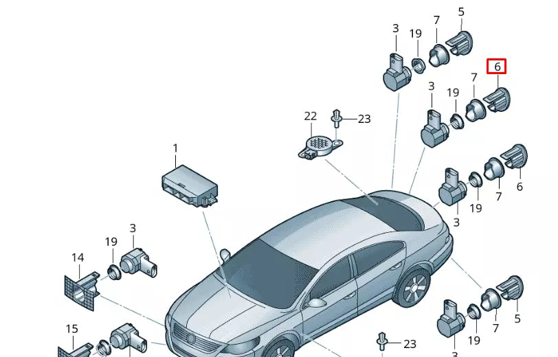 NEW VOLKSWAGEN PASSAT CC 357 REAR INNER PARKTRONIC HOLDER 3C8919491AGRU