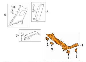 NEW AUDI Q3 8U REAR RIGHT INTERIOR LOWER C-PILLAR TRIM 8U0867768B4PK ORIGINAL