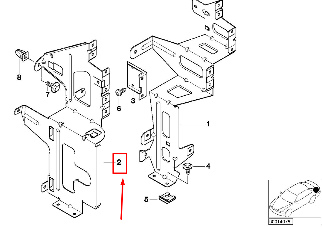 new bmw 3 e46 rear sound amplifier holder 65128370932 8370932 original