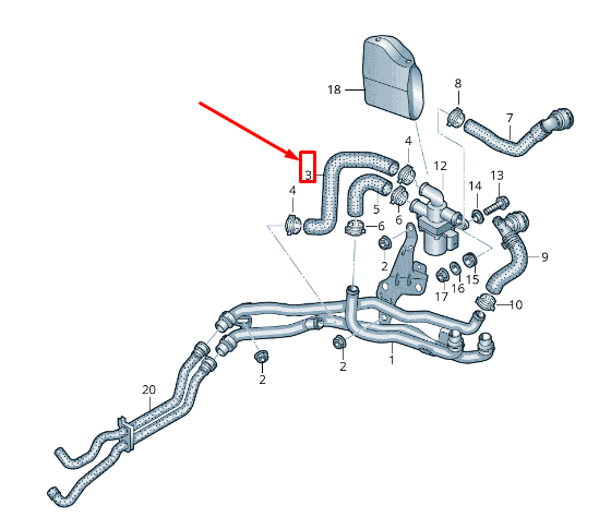 NEW VW TOURAN 5T ENGINE COOLANT HOSE 5QA815369G ORIGINAL