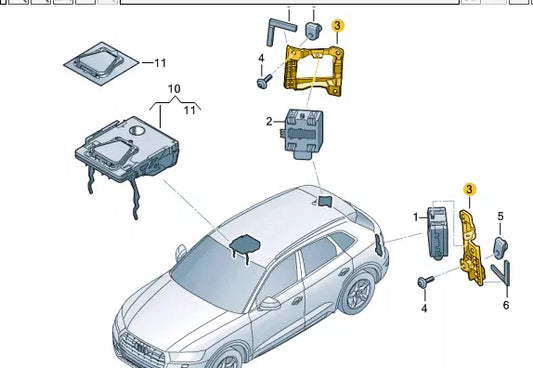 NEW AUDI Q5 FY 80A LANE CHARGE ASSIST UNIT BRACKET RIGHT 80A907908B ORIGINAL