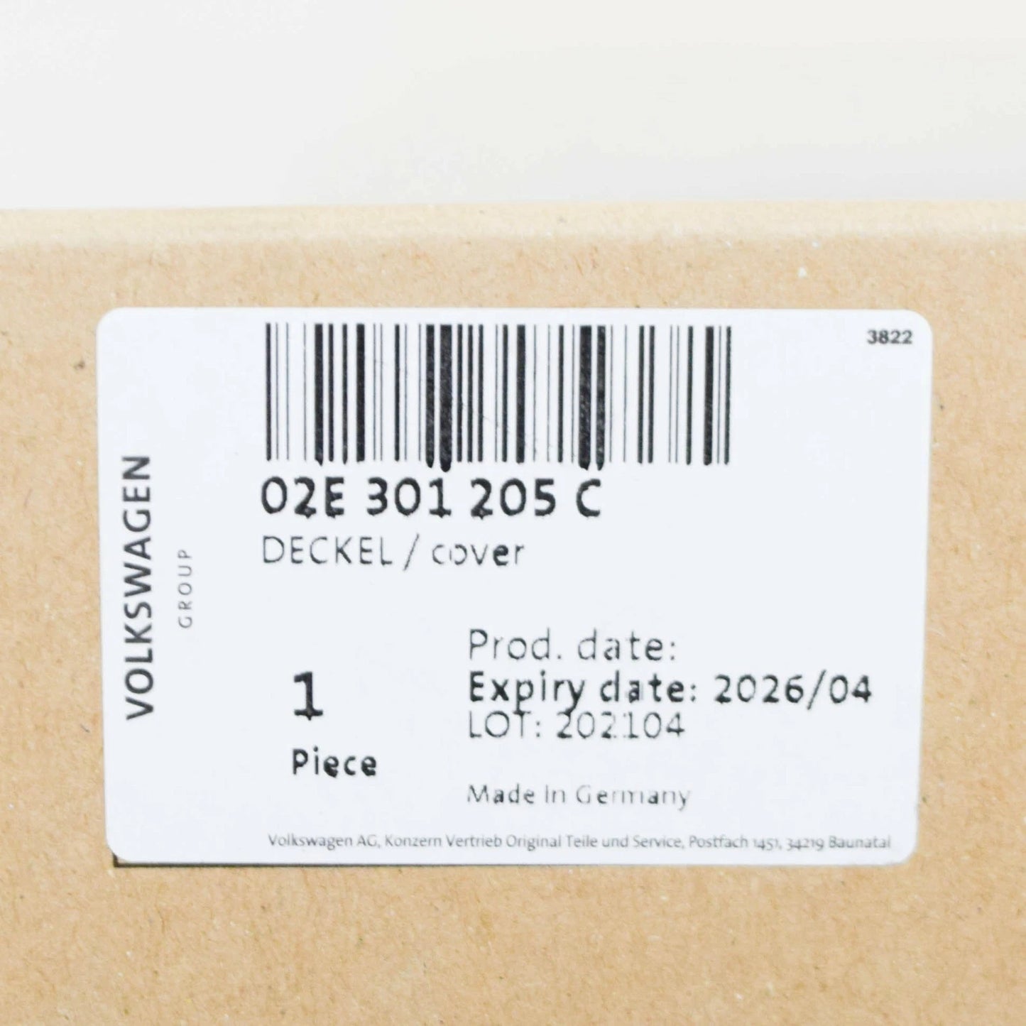 NEW AUDI A3 8P DSG CLUTCH PACK COVER 02E301205C ORIGINAL