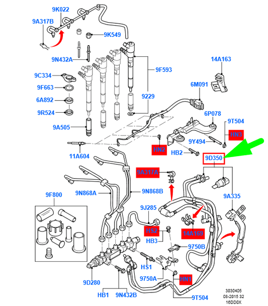 new ford focus mk2 fuel tube assy 1504835 5m5q-9d350-ab original