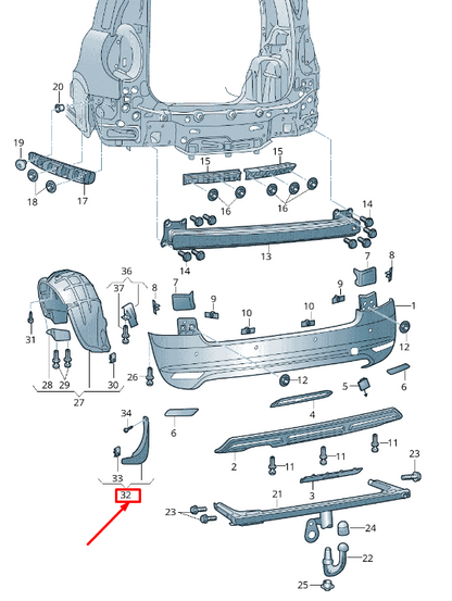 new skoda yeti 5l rear left mudguard 5l0821821c9b9 original