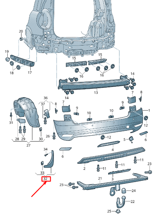 new skoda yeti 5l rear left mudguard 5l0821821c9b9 original