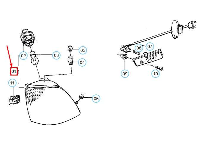 NEW BMW 7 E32 RIGHT TURN CORNER LIGHT 63131374012 1374012 ORIGINAL