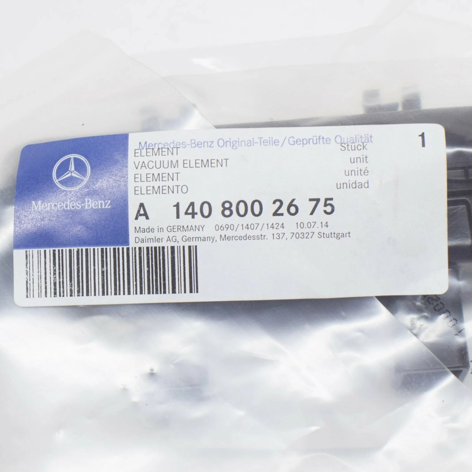 NEW MERCEDES-BENZ S W140 TRUNK LOCK VACUUM ACTUATOR A1408002675 ORIGINAL