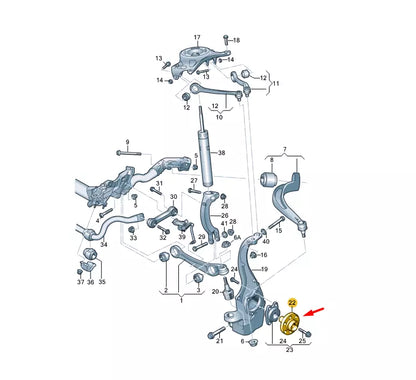 NEW AUDI A6 C7 ALLROAD QUATTRO FRONT WHEEL HUB SPINDLE 4G0407613 ORIGINAL