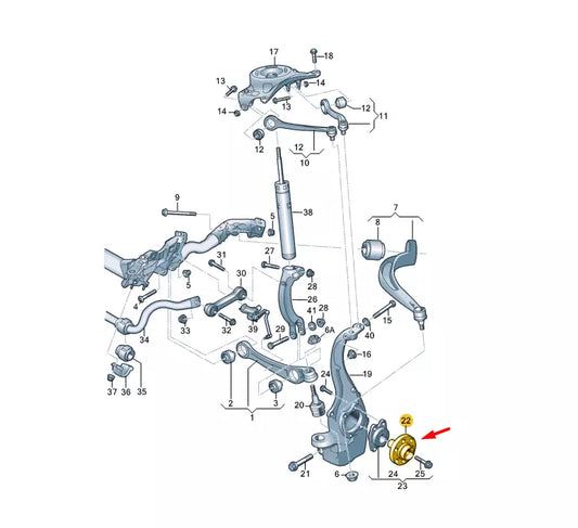 NEW AUDI A6 C7 ALLROAD QUATTRO FRONT WHEEL HUB SPINDLE 4G0407613 ORIGINAL