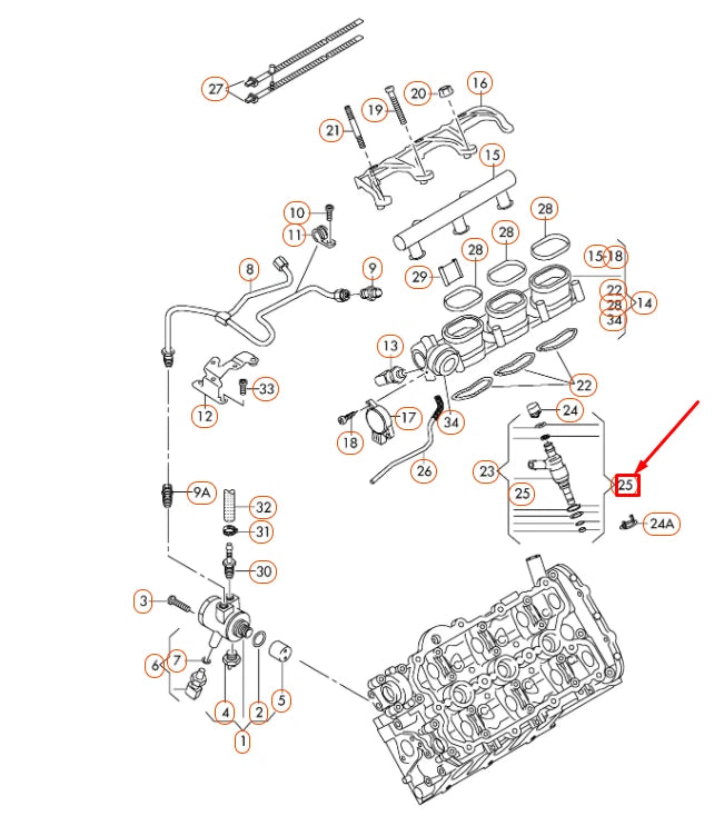 NEW AUDI A4 B8 FUEL INJECTOR REPAIR KIT 06E998907E ORIGINAL