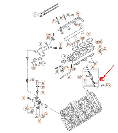NEW AUDI A4 B8 FUEL INJECTOR REPAIR KIT 06E998907E ORIGINAL