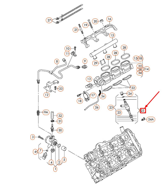 NEW AUDI A4 B8 FUEL INJECTOR REPAIR KIT 06E998907E ORIGINAL