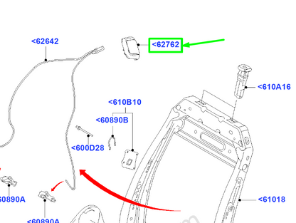 new ford fiesta mk5 front right seat back release lever 1217705 original