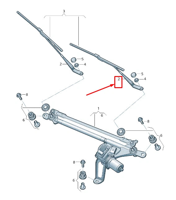 NEW AUDI A8 4N FRONT RIGHT WIPER ARM LHD 4N1955408D 1P9 4N1955408D1P9