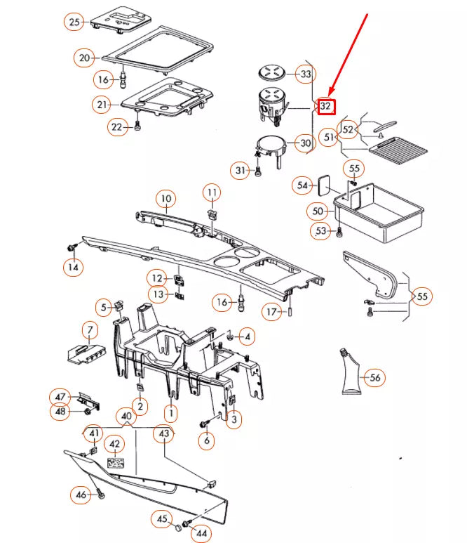 NEW VOLKSWAGEN PHAETON GP2 FRONT LEFT DRINK HOLDER 3D0858601G ORIGINAL