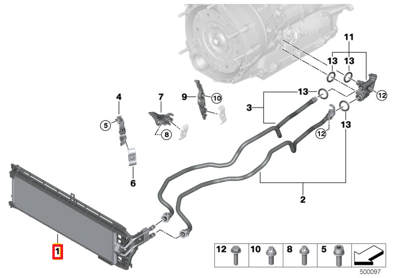 new bmw x3 g01 transmission oil cooler 17219487254 9487254 original
