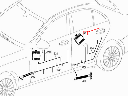 new mercedes-benz c w205 rear left door control unit a2059002508 original