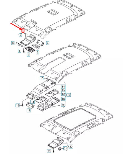 NEW VOLKSWAGEN ARTEON 3H7 ROOF CONSOLE TRAY 5G0868837BRM5