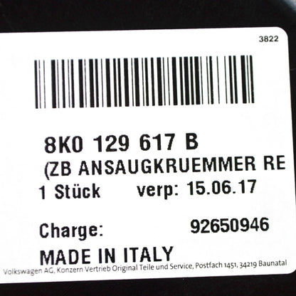 NEW AUDI A4 B8 AIR INTAKE PIPE 8K0129617B ORIGINAL