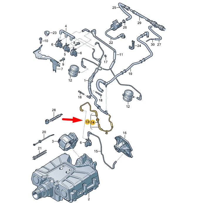 NEW AUDI Q5 8R VACUUM SYSTEM CONNECTING TUBE 06E133714T ORIGINAL