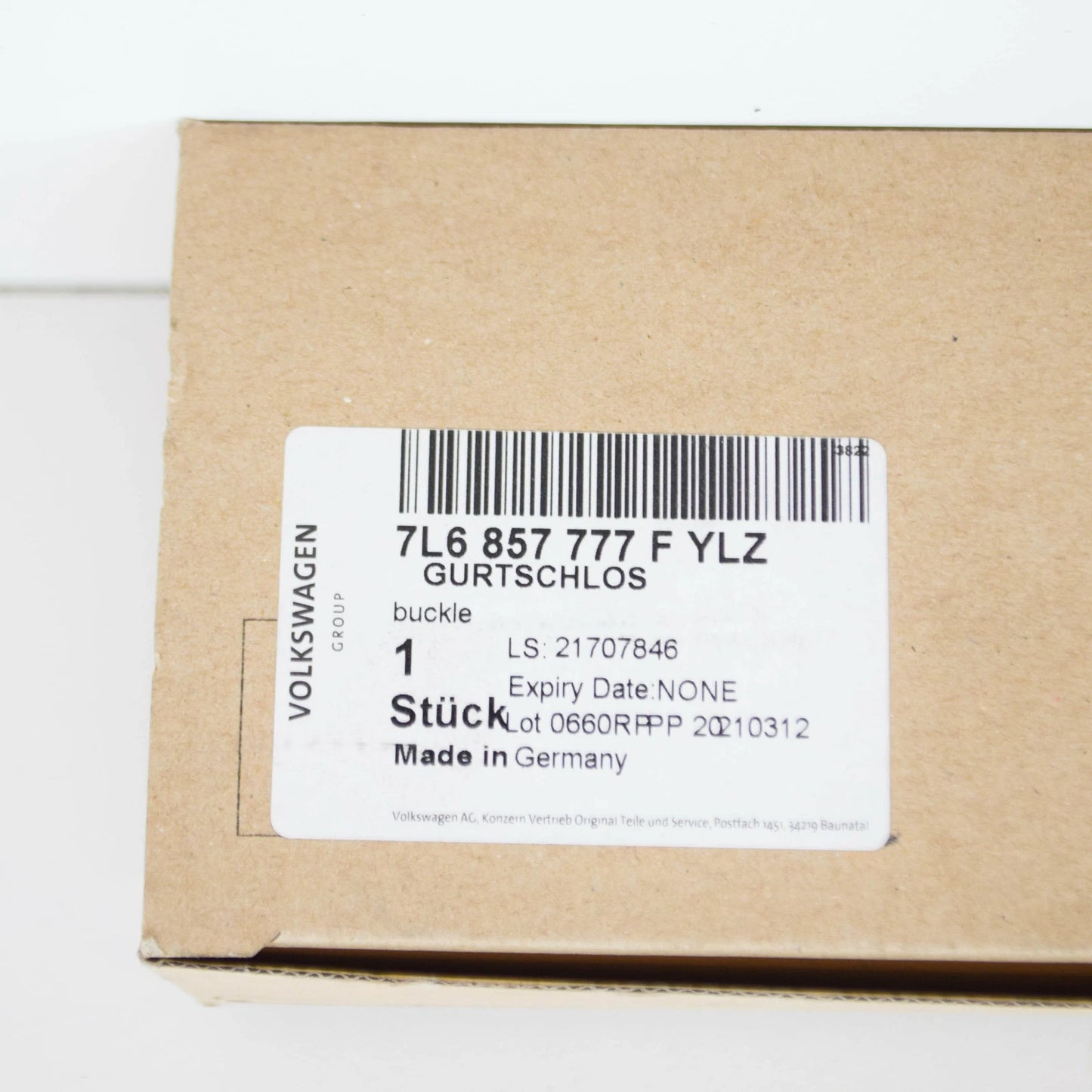 NEW VOLKSWAGEN TOUAREG 7L FRONT LEFT SEAT BELT LATCH 7L6857777FYLZ