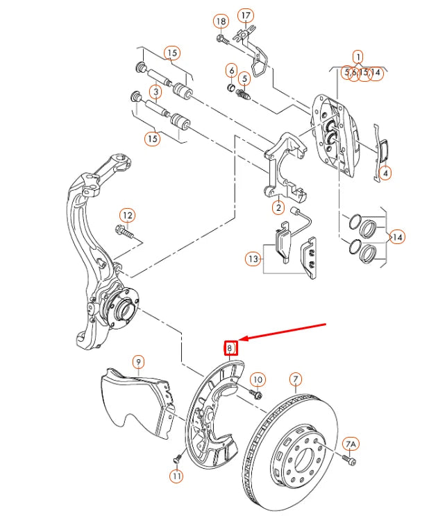 NEW VOLKSWAGEN PHAETON GP4 FRONT RIGHT BRAKE DISC COVER PLATE 3D0615312C