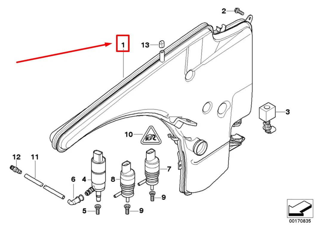 NEW BMW 3 TOURING E91 WINDOW WASHER TANK 61677238667 7238667 ORIGINAL