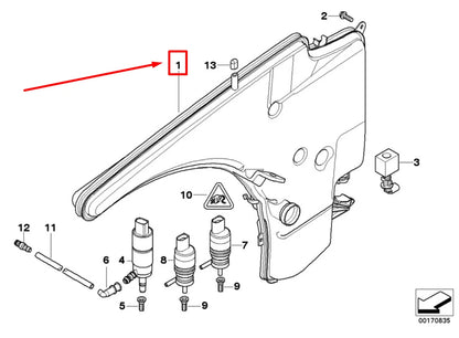 NEW BMW 3 TOURING E91 WINDOW WASHER TANK 61677238667 7238667 ORIGINAL