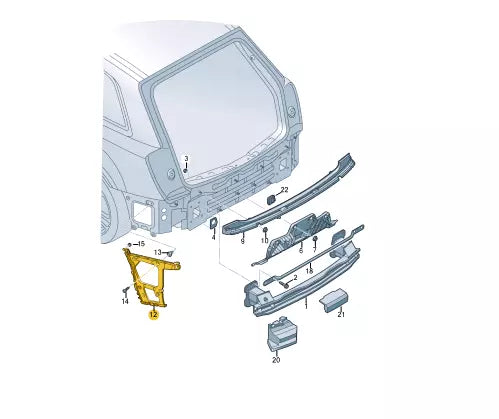 NEW AUDI Q7 4M REAR RIGHT BUMPER BRACKET 4M0807454A ORIGINAL