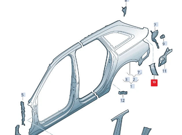 NEW AUDI RS4 AVANT B9 LEFT SIDE PANEL FRAME TRIM 8W9853467T94 ORIGINAL
